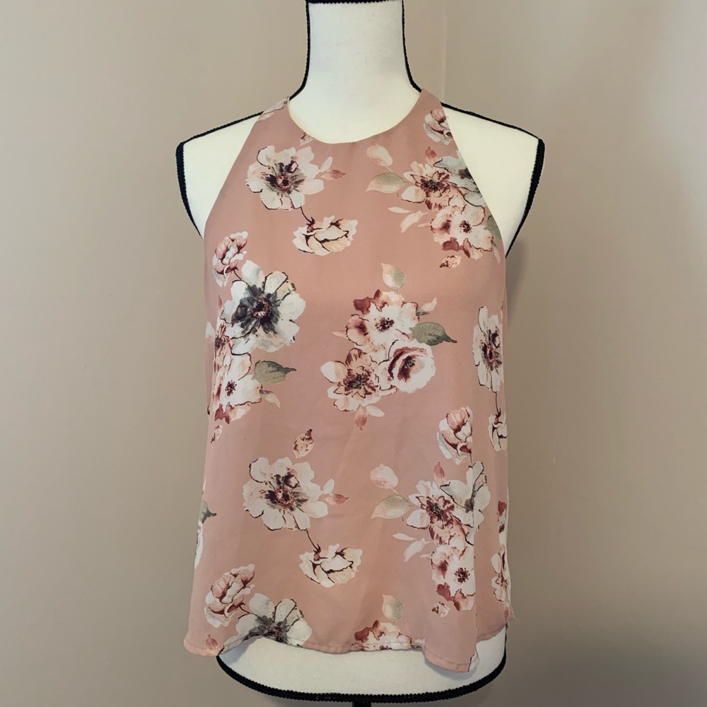 Forever 21 floral tank with draped back